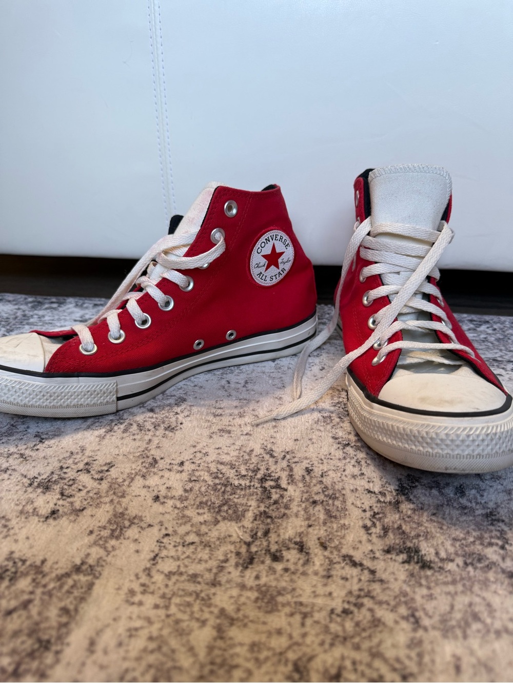 Converse Chuck Taylor All Star Red High Top Sneakers with White Accents